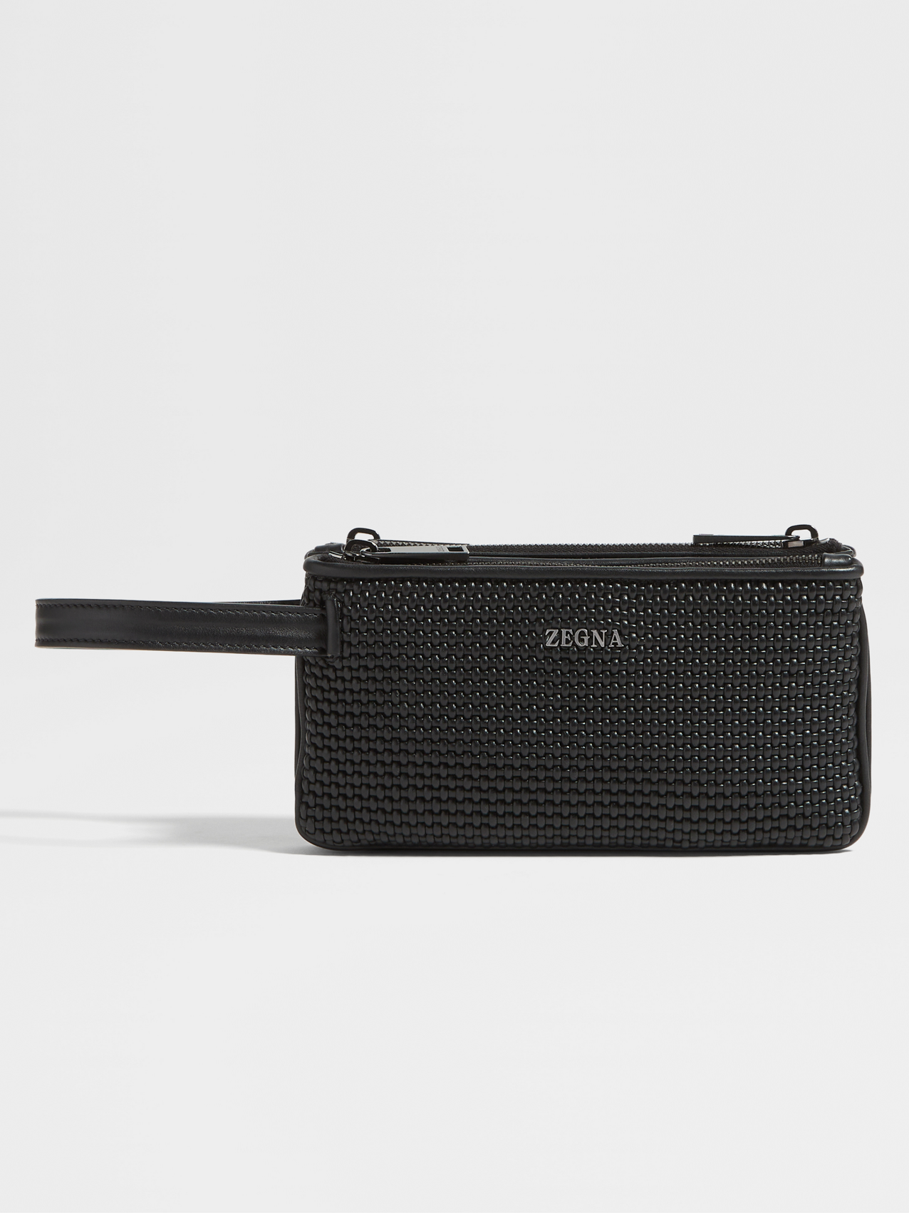 Black PELLETESSUTA™ Triple Zip Pouch